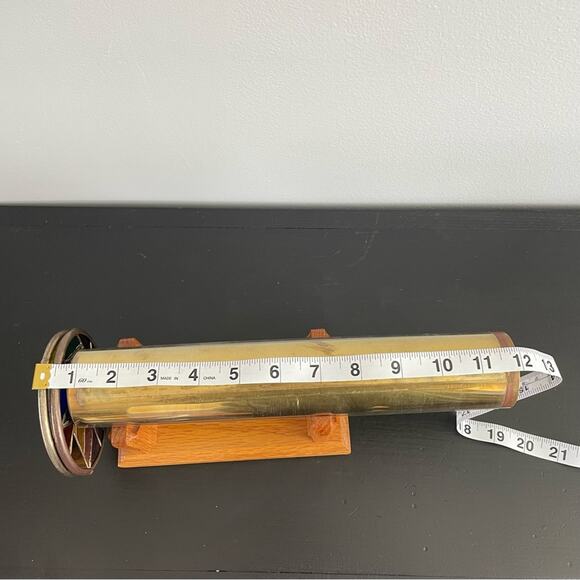 VTG | Large Signed Sheryl Koch Brass Kaleidoscope Two Wheels Stained Glass 1984 - Picture 9 of 10